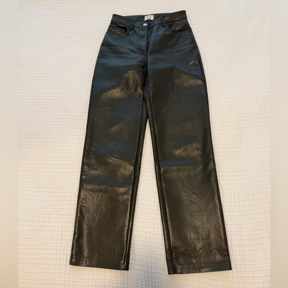 Wilfred Olive Green Faux Leather Melina Pant